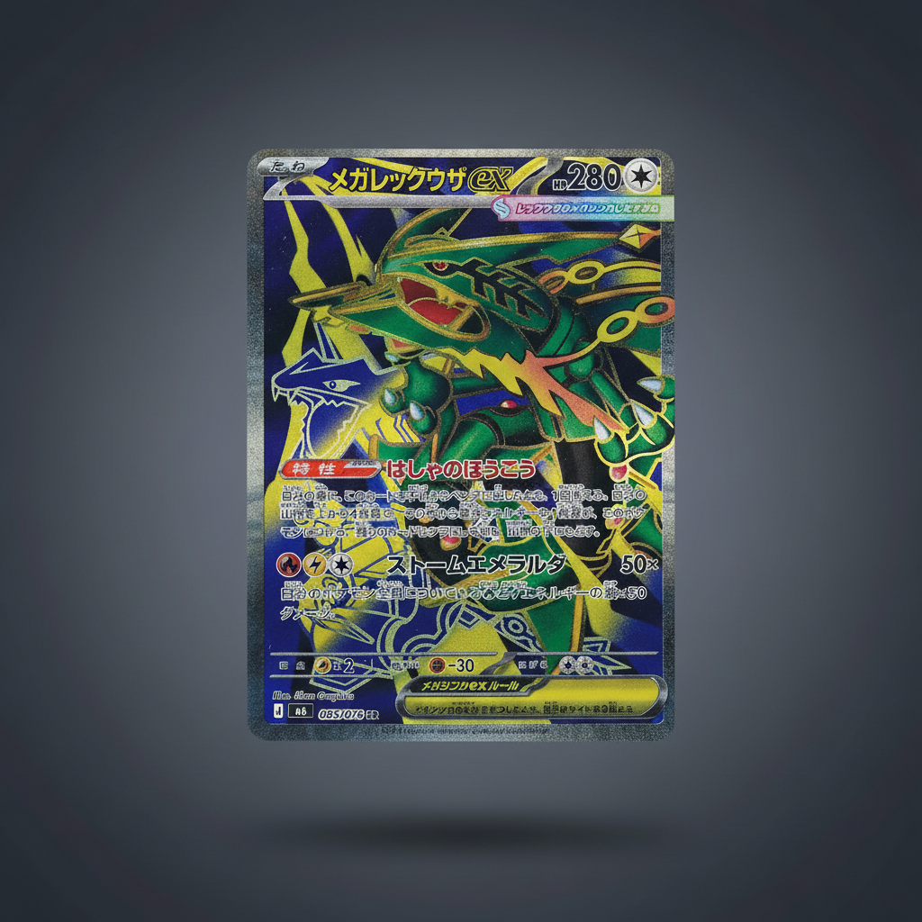 Méga-Rayquaza ex 095/076 SR - Storm Emeralda - fond studio